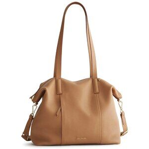 The Charlie Leather Tote Bag in Camel NWT